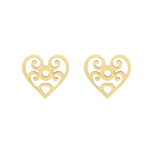 Creative Vintage Hollow Love Heart Stainless Steel Jewelry Earrings for Women