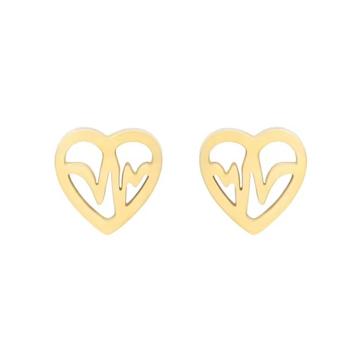 New Arrivals Heart ECG Pattern Stainless Steel Ear Jewelry for Weddings Parties