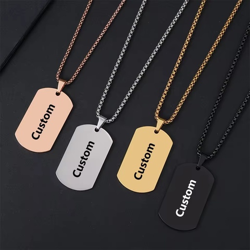 Best Selling Blank Sharp Angle Dog Tag Stainless Steel Custom Design Necklace