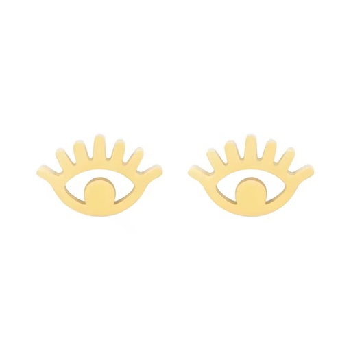 In Stock Unique Eye Shape Fashion Stainless Steel Stud Earrings for Women Girls