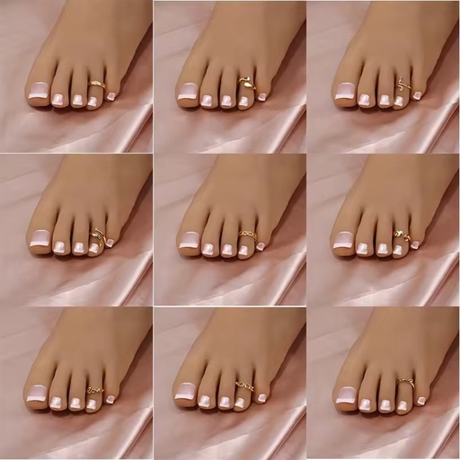 Shescity Wholesale Price Trendy Brass Body Jewelry Simple Designer Personalized Toe Ring Set Jewelry for Seaside Beach Party