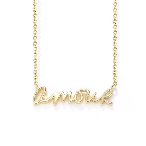 Laodun INS Fashion Popular S925 Necklace Creative Simple Amour Design Plain Sterling Silver Pendant Necklace Vermeil