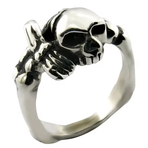 Hot Style Fashionable Hip Hop Punk Stainless Steel Skull Ring for Men Unique Cool Jewelry