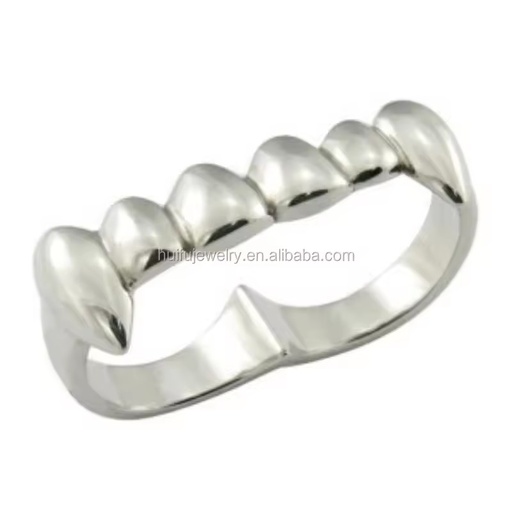 316L Stainless Steel Skull Two Fingers Ring Men Quit Smoking Ring