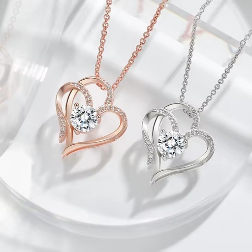 Luxury Rose Gold Moissanite Necklace for Women Elegant Jewelry Anniversary Birthday Gift Fine Accessories