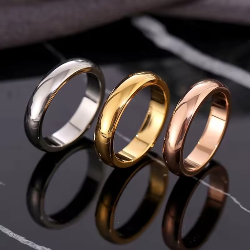 Couple Rings Jewelry High Quality Stainless Steel Rings Personality Wide Glossy Plain Ring for Women Men