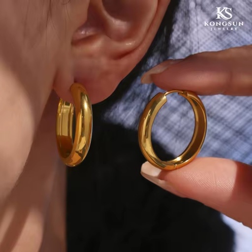 Wholesale Women's Jewelry Accessories DIY High Quality 316L Stainless Steel 18k Pvd Gold Plating Stud Earrings Gift