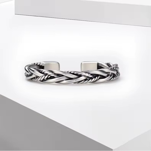 Vintage Fashion Jewelry Trendy Stainless Steel Bracelet Adjustable Wheat Braided Wire Unisex Bangle Gift Couple Accessories