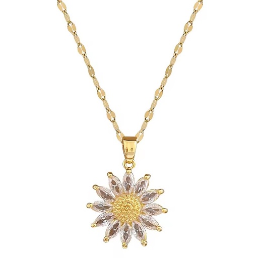 Women's Elegant Shining Titanium Steel Necklace Micro Diamond Inlay Moon Full Design Light Luxury Internet Fashion Chains