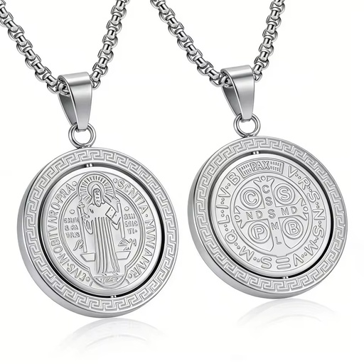 Silver Black & Gold Stainless Steel Strand Necklace Christian Style Religious for Men's Birthday Anniversary Engagement