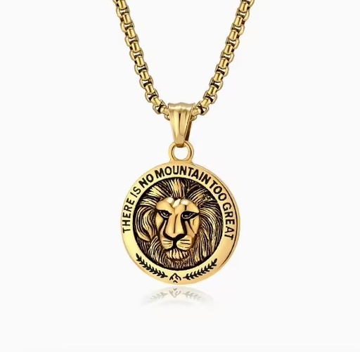 Punk Style Silver & Gold Plated Stainless Steel Strand Necklace Lion Head for Men's Birthday Anniversary Engagement Daily
