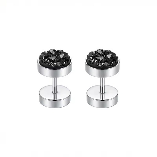 Korean Punk Fashion Barbell Dumbbell Earrings Stainless Steel Unisex Model 06 Do Not Fade Joker Hot Selling Wholesale