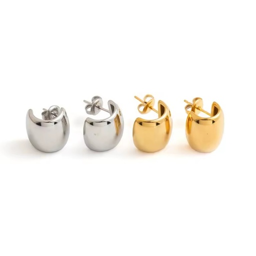 Unique Smooth C-Shaped Stainless Steel Earrings Women Daily Wear Ear Jewelry Gift