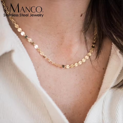 EManco Necklace Manufacturer Direct-sells Jewelry Latest Design Round Chain Necklaces Women's Luxury Jewelry Accessory Necklaces
