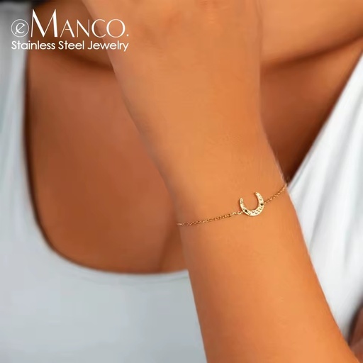Emanco Bracelet Fashion Shining Moon Pendant Hand Simple Jewelry Casual Wear Bracelet
