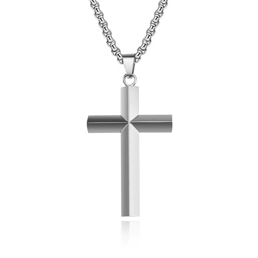 Classic Silver Black & Gold Stainless Steel Strand Necklace Christian Cross for Men's Birthday Anniversary Engagement