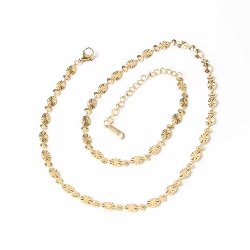 Fashion Stainless Steel Jewelry 18K Gold Plated Sun Kiss Choker Chian Necklace