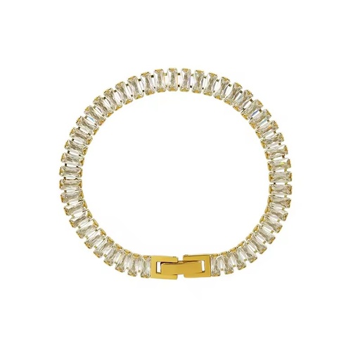 18k Gold Plated Stainless Steel Non Tarnish Jewelry Zircon Waterproof Bracelet for Women