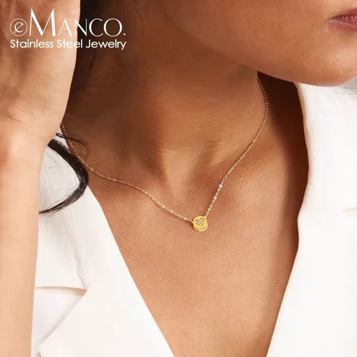 Emanco Pendant Necklace Classic Exquisite Women's Clothing Matching Necklace High Quality Adjustable Multi-style Round Necklace