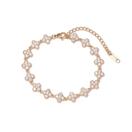 2026 New Stainless Steel Clover Flower Bracelet 18K Gold Plated Jewelry for Women