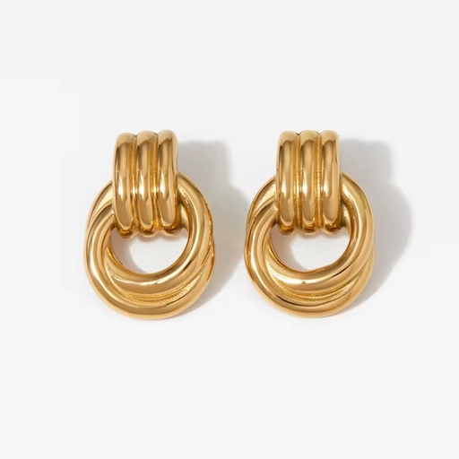 Dainty Stainless Steel Statement Earrings for Women 18k Gold Mixed Color Thread Wrap Simple Stud Earrings