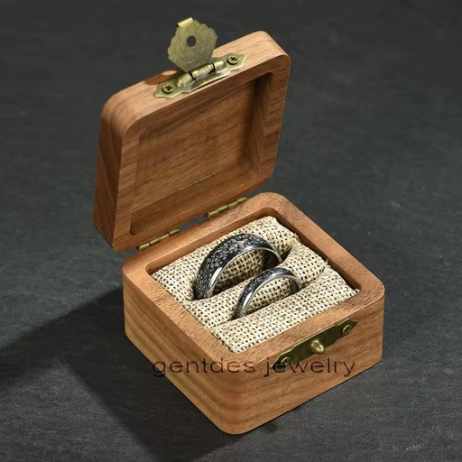 Fashion Custom Logo Vintage Koa Wooden Wedding Box Ring for Couples Rings