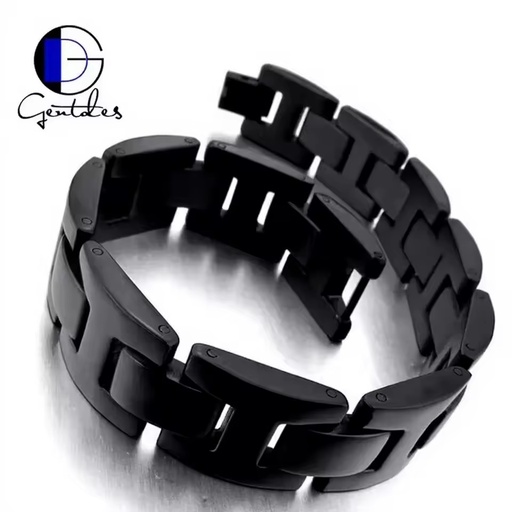Waterproof Watch Chain Bracelet Black Watch Strap Bangles Stainless Steel Watchband Link Chain Bracelet