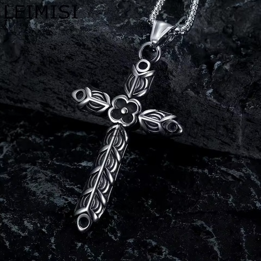 Custom Mens Vintage Cross Necklace Retro Stainless Steel Gothic Jewelry Pendants for Jewelry Making