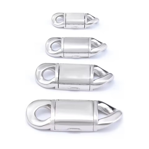 Jewelry Findings Gold Color 316 Stainless Steel Cuban Chain Buckle Clasp for Hip Hop Bracelets Necklaces
