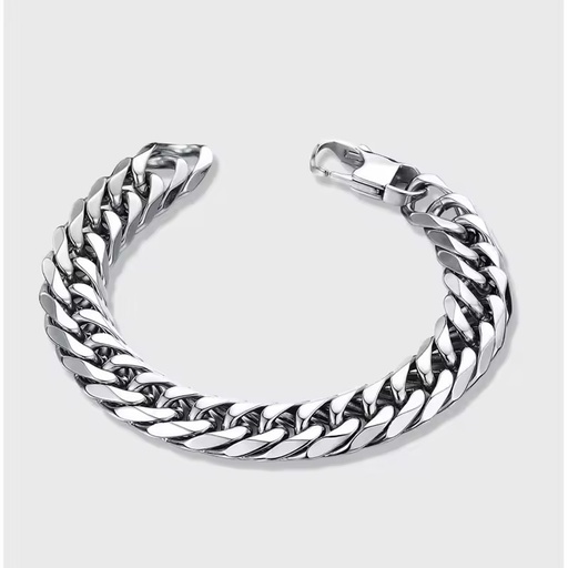 High Polished Stainless Steel 8mm 9mm 12mm 14mm Width 18K Gold Plated Cuban Chain Biker Men Bracelets