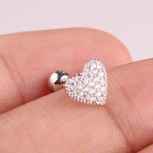 New Item Daith Heart Shape Vertical Tragus Surface Cartilage Piercing Jewelry