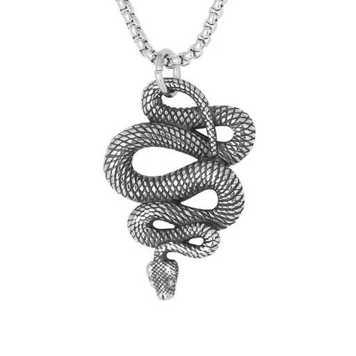 Wholesale Custom Vintage Punk Style Stainless Steel Snake Pendant with 3D Effect