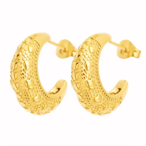 High Quality Personalized Earring Jewelry Stainless Steel Hypoallergenic Gold Plated C Shape Earring for Women