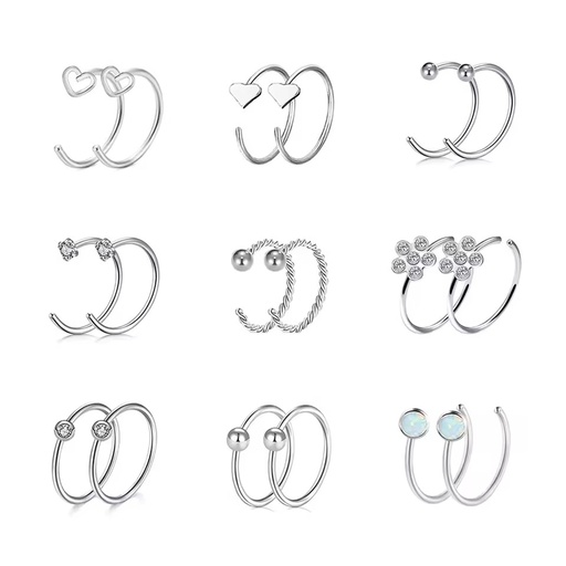 Wholesale Custom Faux Piercing Jewelry Hypoallergenic Stainless Steel Lip Septum Piercing Hoop Nose Ring