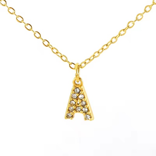 European American Stainless Steel Gold Plated Bohemian Style 26 English Letter Pendant Necklace for Women Party Wedding Jewelry