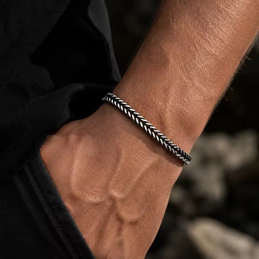 Wholesale 6mm Foxtail Chain Bracelet Men Waterproof Stainless Steel Vintage Silver Gold Color Fashion Jewelry Made No