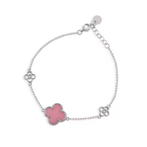 Female Bracelet Fashion Pure Pink 4 Leaf Clover Ceramic Jewelry Bracelets