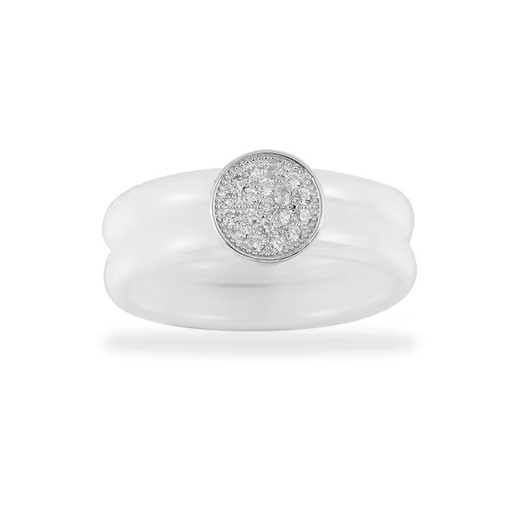 Fashion Silver Rings 925 Silver Moissanite Engagement Rings for Women White Ceramic Jewelry