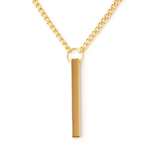 Wholesale Custom Personalized Tarnish Free Stainless Steel Vertical Square Blank Bar Pendant Necklace for Men Women