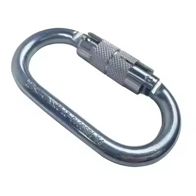 25kn Oval Silver Screwgate Alloy Steel Carabiner for Industrial Safety Climbing and Safety Belt Hook