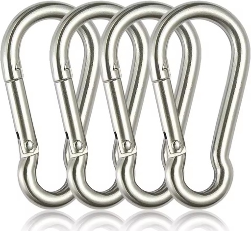 1.5inch 3inch 4inch DIN5299C M8X80mm Heavy Duty 304 316 Stainless Steel Carbine Spring Snap Hook Clip Carabiner Metal Snap Hook