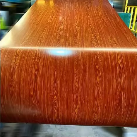 Door Wall Decoration Color Coated 3D Wooden Pattern Prepainted Steel Coil Wood PPGI galvanized GL coil