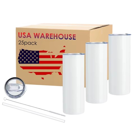 New Trending 20 oz Stainless Steel Sublimation Tumbler Customized for Skinny Vacuum Cups Water Bottle with Straw 304 Metal Mug