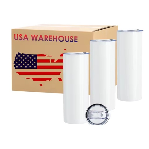 Wholesale 20Oz Double Wall Stainless Steel for Skinny Straight Sublimation Tumbler White Ceramic Cups for Sublimation Printing