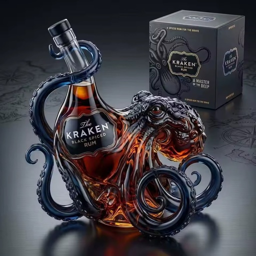 Custom Unique Octopus Shaped Borosilicate Glass Wine Decanter Portable 350ML New Arrival Colored Creative Liquor Bottle