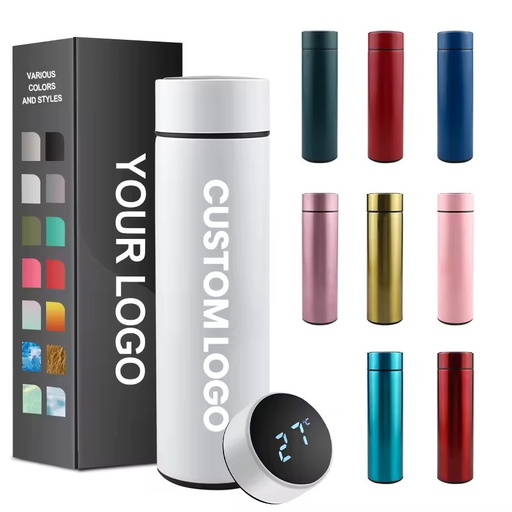 OEM 500Ml Intelligent Digital LED Stainless Steel Double Wall Insulated Drinking Smart Water Bottle With Temperature Display