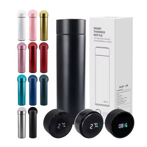Custom Tumbler 500Ml Paint Coating Intelligent Digital Led Double Wall Vacuum Insulated Stainless Steel Smart Water Bottle