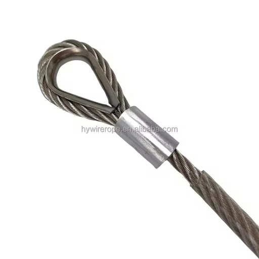 Custom PVC Coated Steel Wire Rope with Loop Ends 304 Stainless 7*7 Safety Security Lanyard Welded Wire Rope Assembly