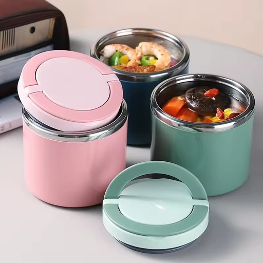 Leak-proof Vacuum Insulated Thermal Tiffin Keep Food Hot Flask Meal Pot Instant Lunchbox Soup Bowl for Office School With Handle