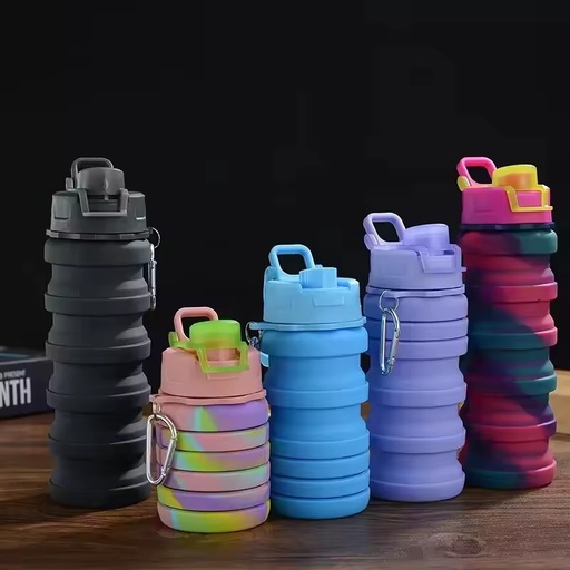A Variety of Outdoor Sports Silicone Water Bottle Mountaineering Riding Portable Water Bottle Silicone Folding Bottle